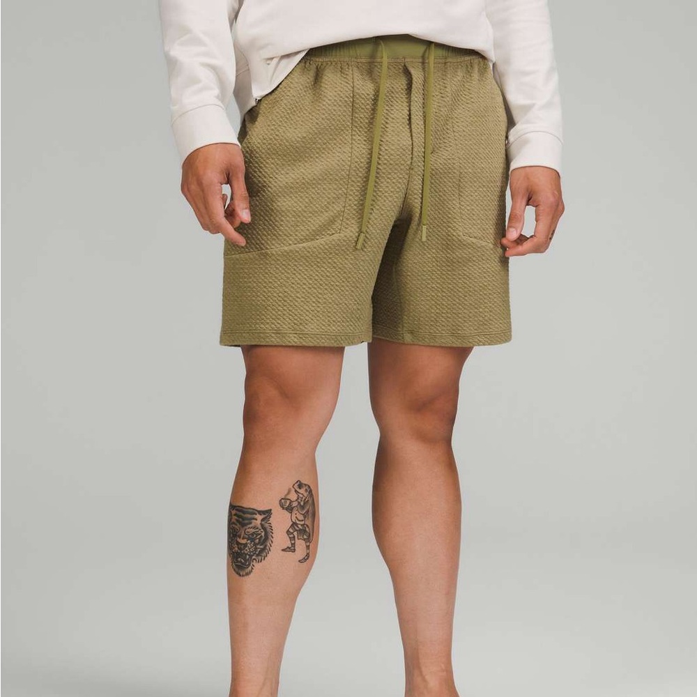 Lululemon At Ease Short 7" Relax Casual Training Heathered Bronze Green Men’s XL